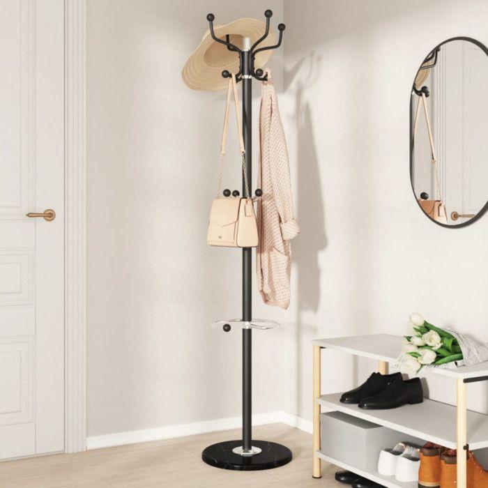 Porte manteau avec porte parapluie noir fer enduit de poudre
