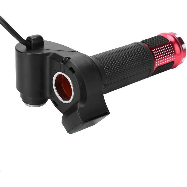 1 Pair Twist Throttle Grips, Twist Throttle Grips with LED Display Screen Handle with Key Knock for 12-84V Electric Bike or Scooters