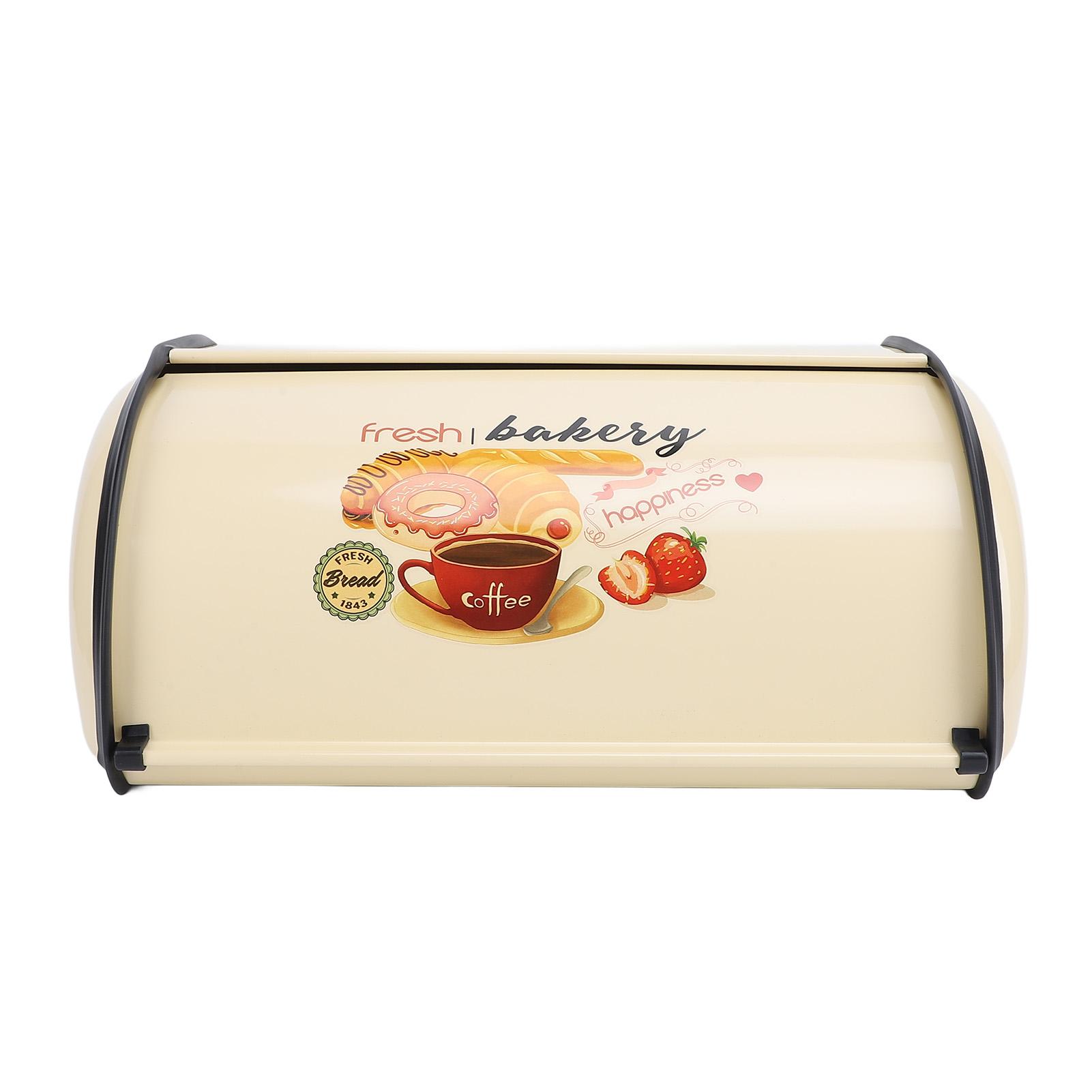 Konnwei Strawberry Bread Box Exquisite Elegant Drum Type Metal Bread Storage Bin For Bread Cake Doughnut Biscuit Food Tableware Champagne
