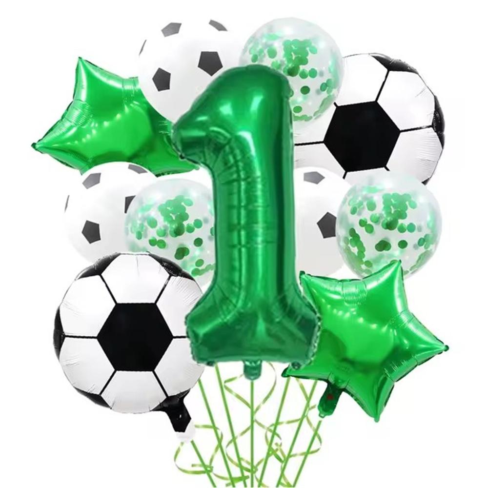 1 Set Helium Foil Globos Football Balloons Birthday Party Decorations Kids Boy 32Inch Green Number Ball Soccer Sports Supplies