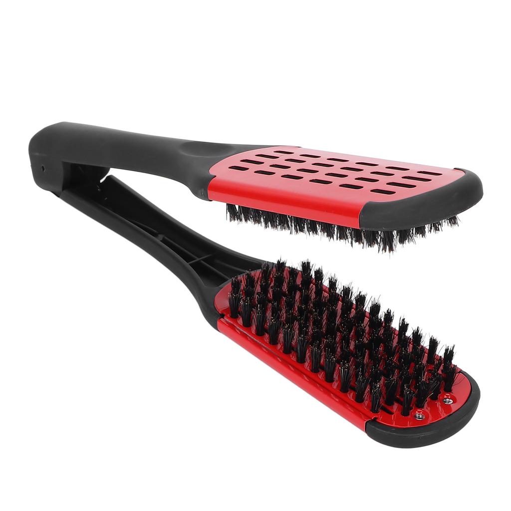 Bristle Double Sided Brush Clamp Multifunctional Hair Brush Straightener Styling Tool for Women Men