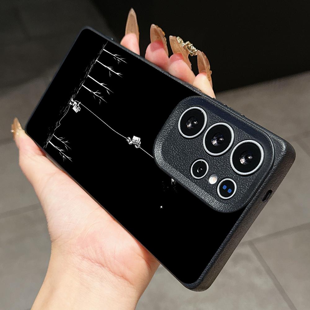 Samsung A07 Xiaomi Redmi 14C for iPhone 17 Pro Max Infinix Realme Phone Cases Soft Brown Leather Pattern TPU Case NY47 Art Space Astronaut Skate Moon