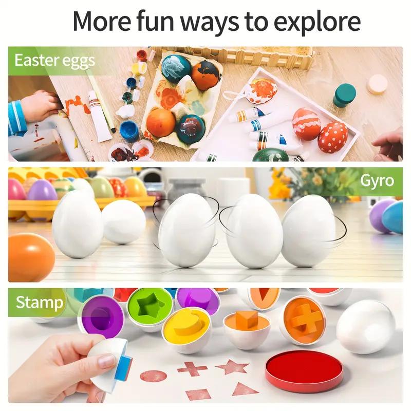 Smart Egg Toy Shape/Dinosaur Toy Matching Egg Sorting Counting Colour Recognition Educational Toy for Children DIY Graffiti Gift