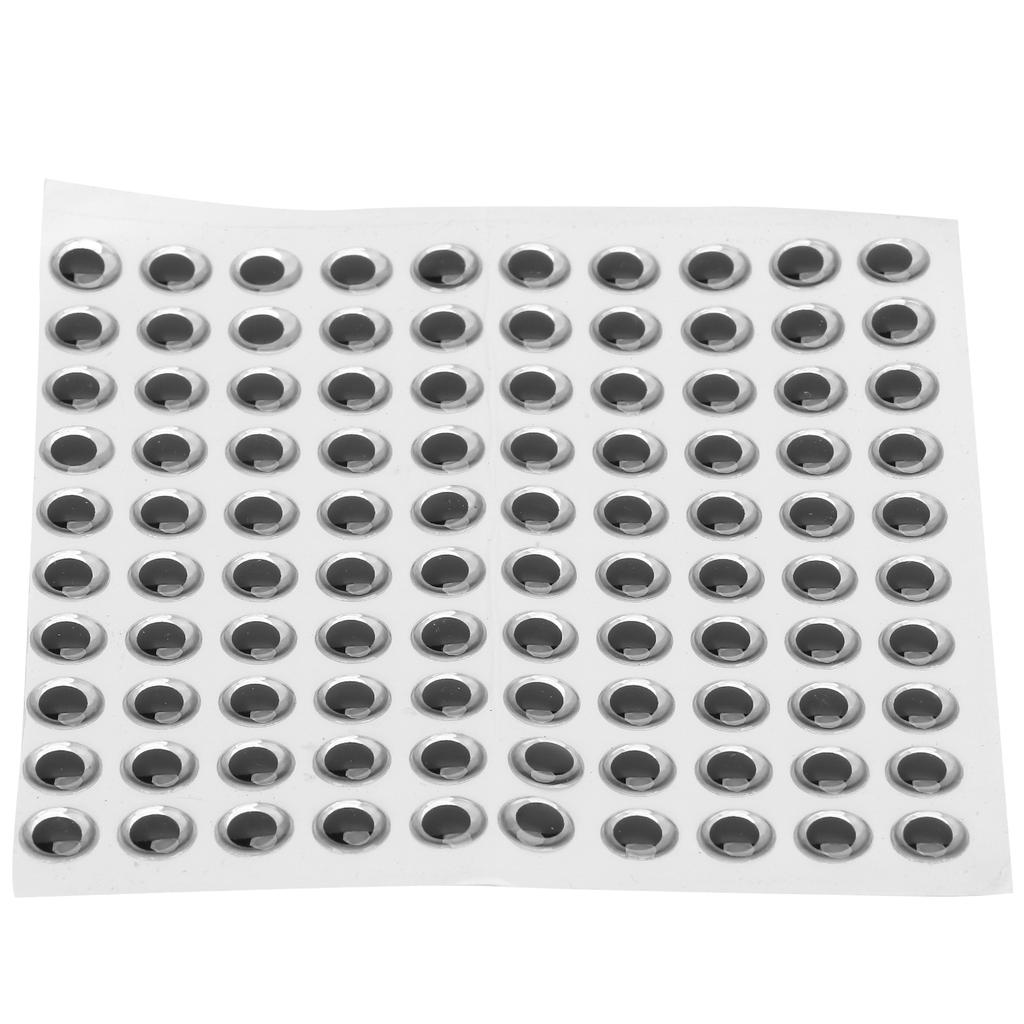 100PCS Pack Fishing Lure Eye 9mm 3D Realistic Fishing Eyes for Making Fishing BaitSilver