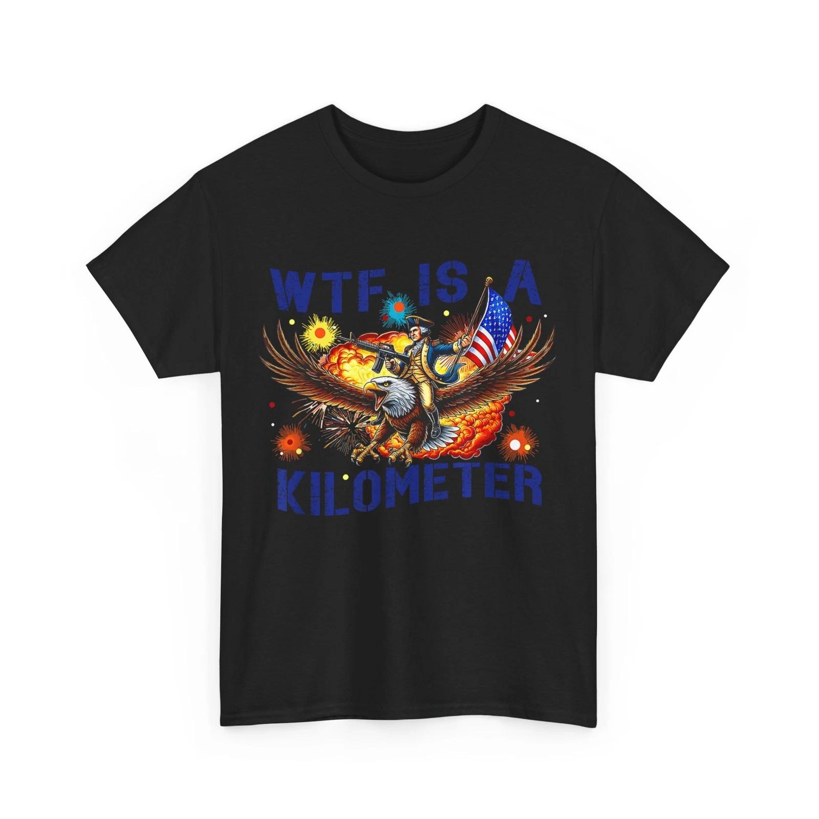 WTF Is a Kilometer Eagle Shirt, 4th of July Women Men T-Shirt M