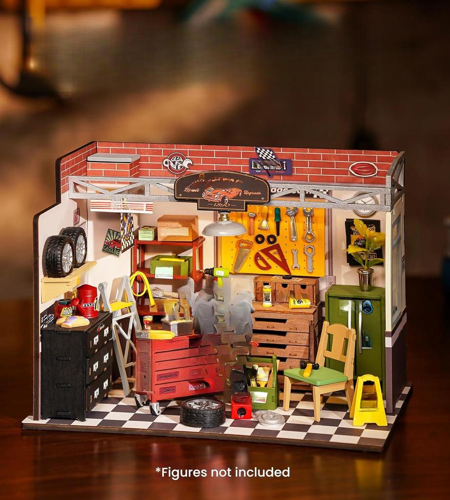 ROBOTIME Rolife 3D Puzzles Garage Workshop DIY Miniature House Kit DG165