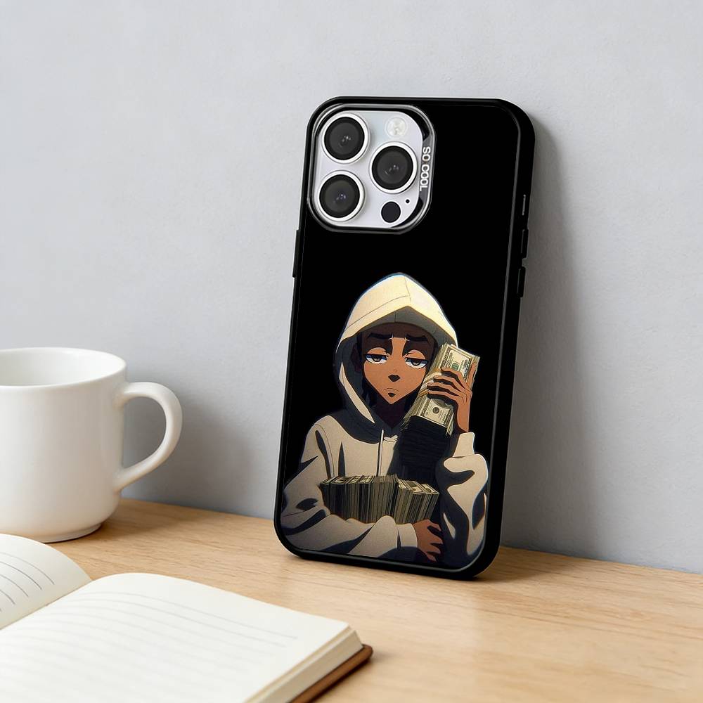 

The Boondocks Phone Case For iPhone 17,16,15,14,13,12,11 Plus,Pro Max,XS,Colored Silver Plated Inside Cover iPhone17air