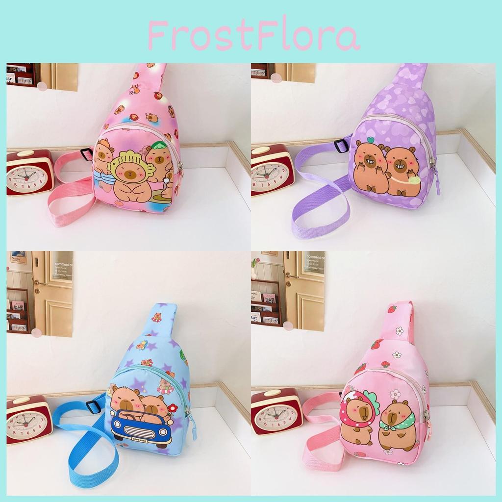 Capybara Crossbody Childrens Bag Cute Cartoon Design Lightweight Material Nylon