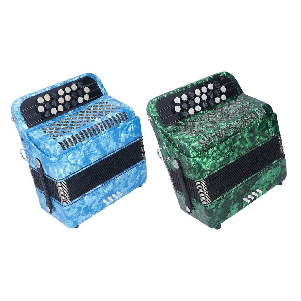 22 Key 8 Bass Accordion Professional Anti Slip Sensitive Button Accordion Musical Instrument with St