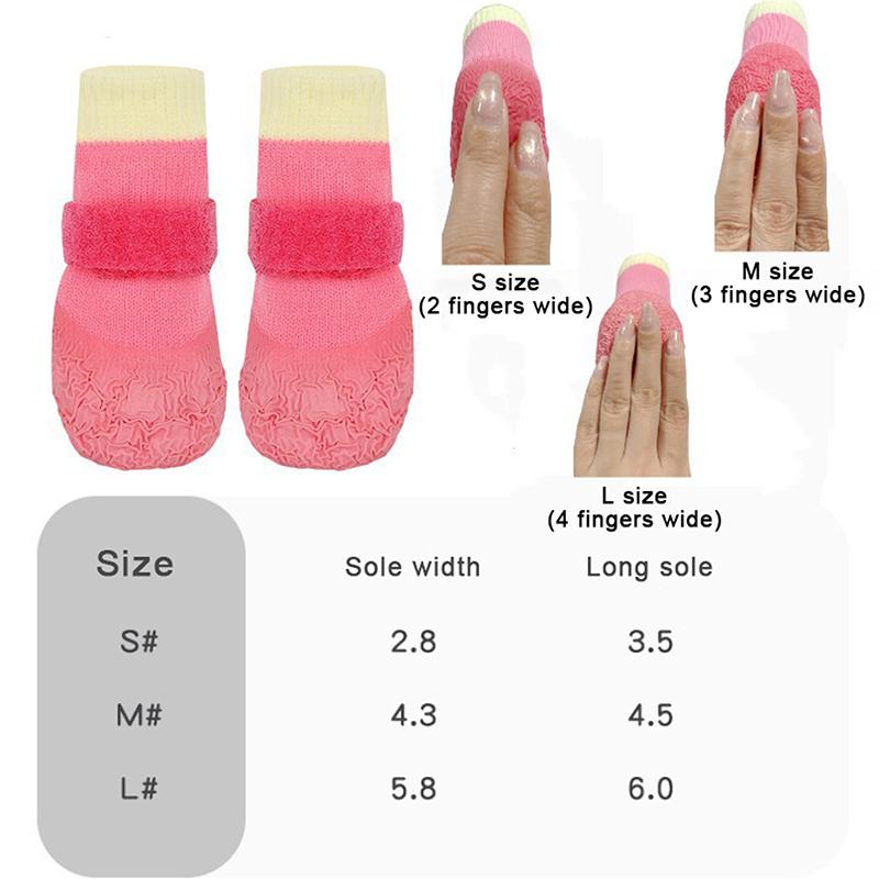4Pcs/Set Anti-Dirty Adjustable Puppy Mesh Shoes Non-Slip Dog Shoes Wear Resistant Waterproof Dog Foot Cover Pet Supplies
