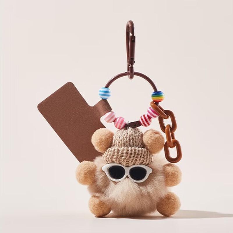 Милый брелок-подвеска для сумки из меха кролика Рекс  Уголек