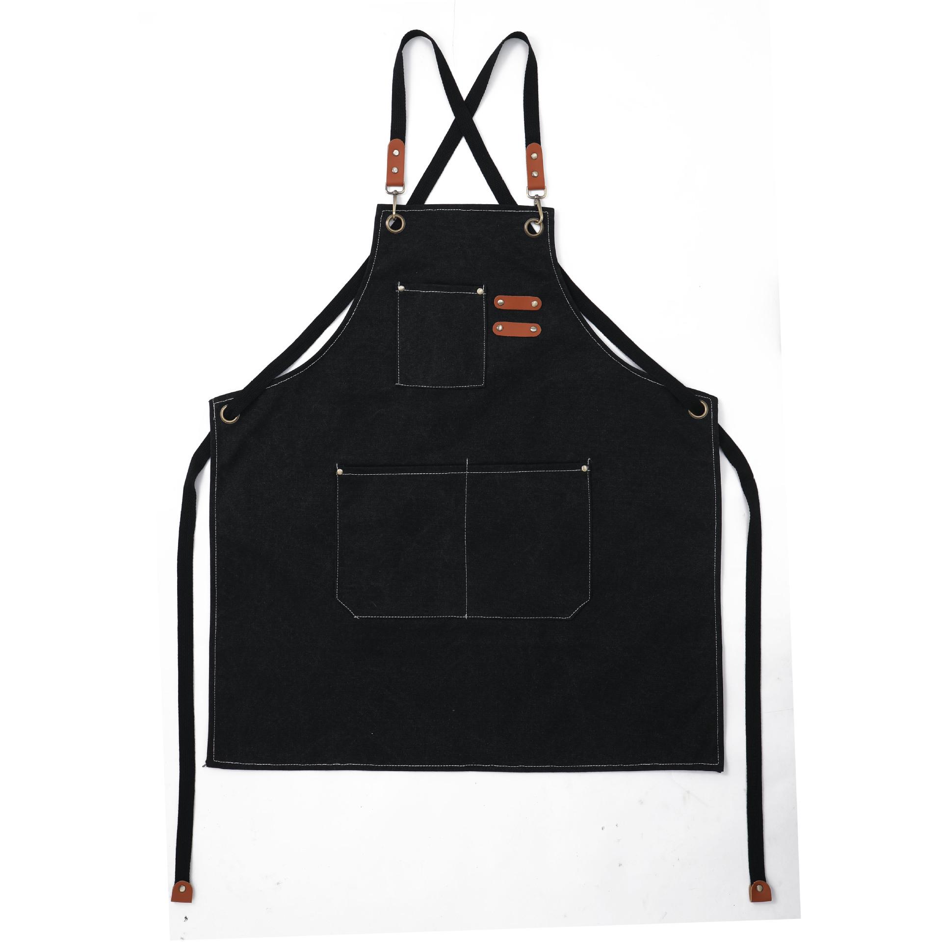 Thickened Canvas Waterproof Apron for Gardening, Coffee, and Hair Salon Work
