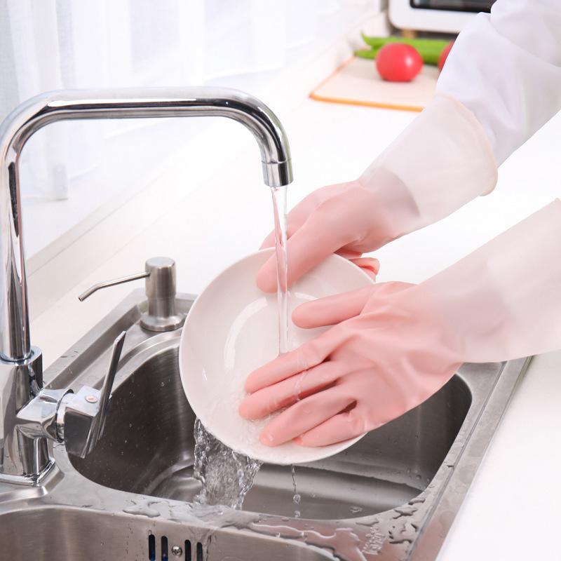 5 Pairs of Thickened PVC Household Dishwashing Gloves, Rubber Gloves, Kitchen Laundry Cleaning Gloves, Cleaning Dishwashing Glov S