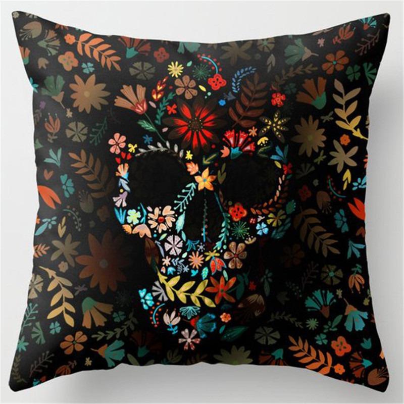 Față de pernă în talie pentru scaun de birou, în stil punk, cu craniu, pentru decorarea casei, față de pernă pentru canapea