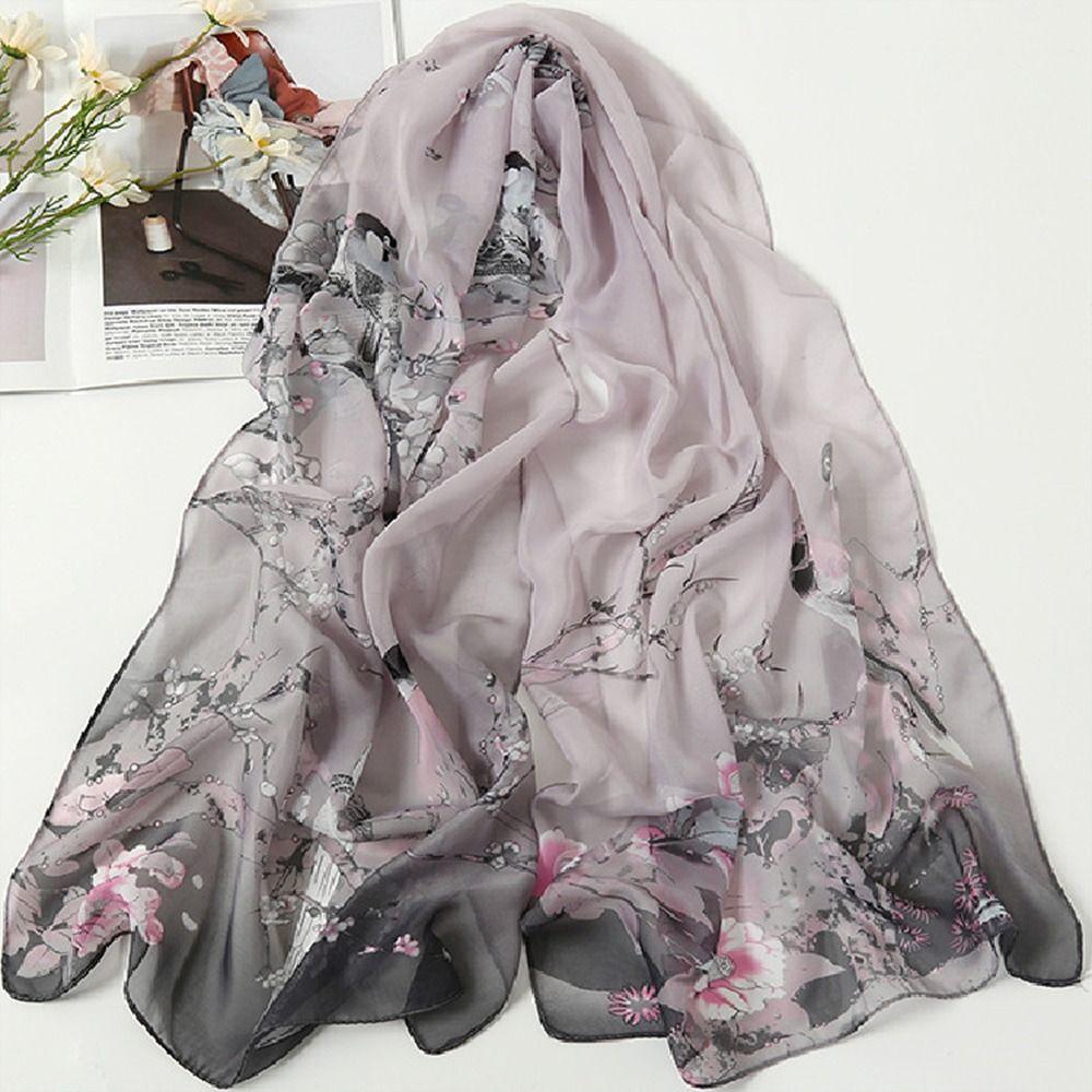 Sunscreen Chiffon Scarf 160*50cm Shawl Silk Fashion Beach Gauze Scarf  for Women