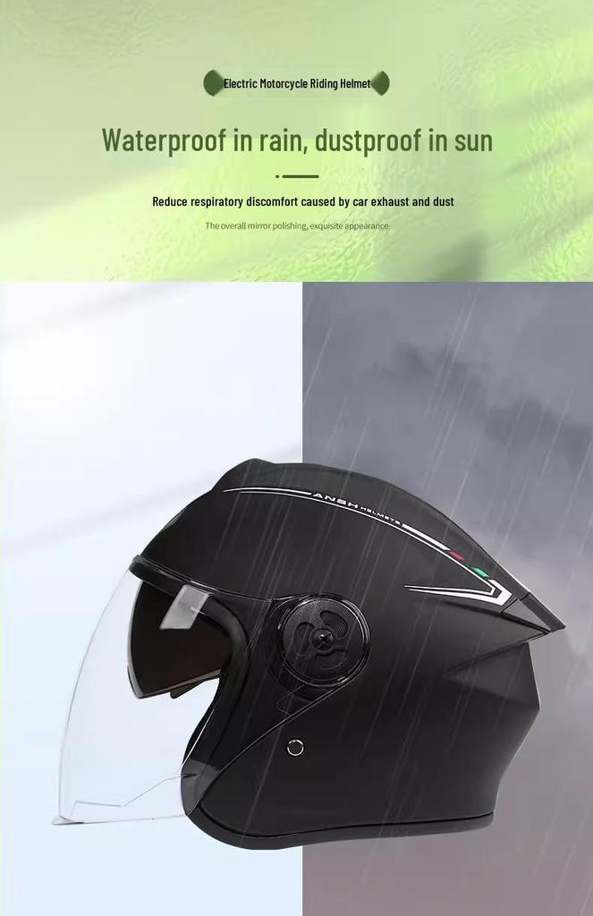 All-Season Universal Electric Scooter Helmet with HD Double Visor for Winter