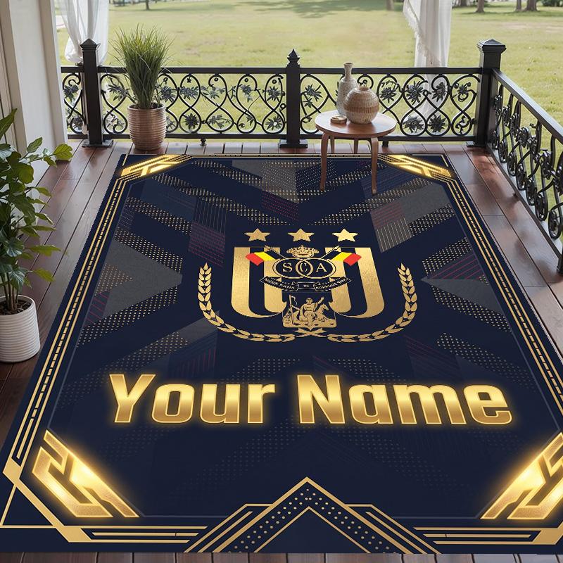 Custom Text Printed Rug Anderlecht FC Non Slip Floor Carpet For Home Room Decor