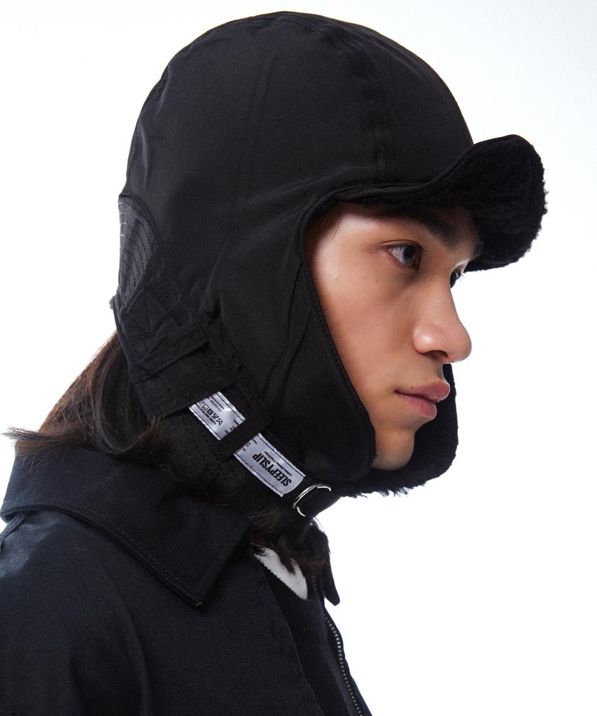 Seullipiseullib [Unisex]F/W Reversible Satin Trooper Hat Black