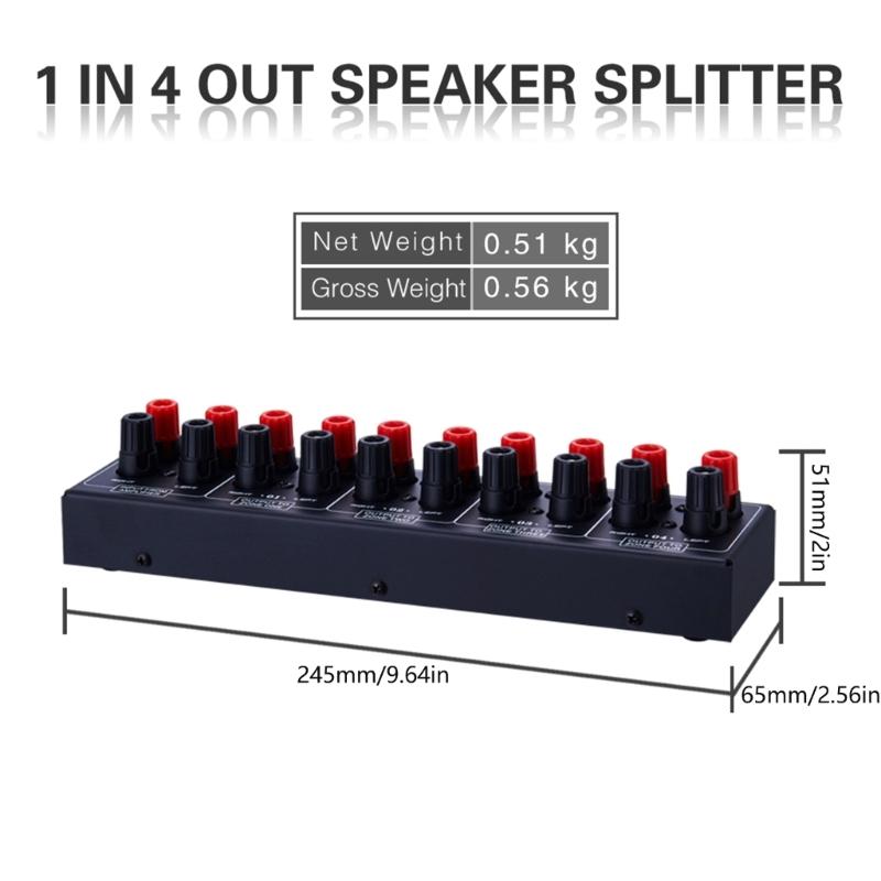 1 In 4 Out Amplifier And  Source Signal Distribution Panel Single  Input 300W Per Channel Losslessly