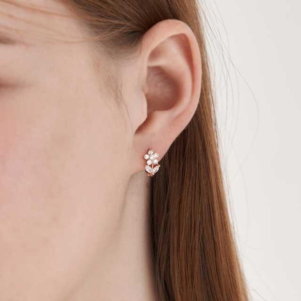 14K GF Simple Flower Petal One-Touch Earrings C24EGF207