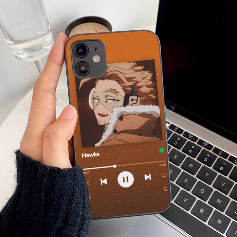 Capa de celular Anime MHA Hawks BNHA para iPhone 11 12 13 mini pro XS MAX 8 7 6 6S Plus X 5S SE 2020 XR