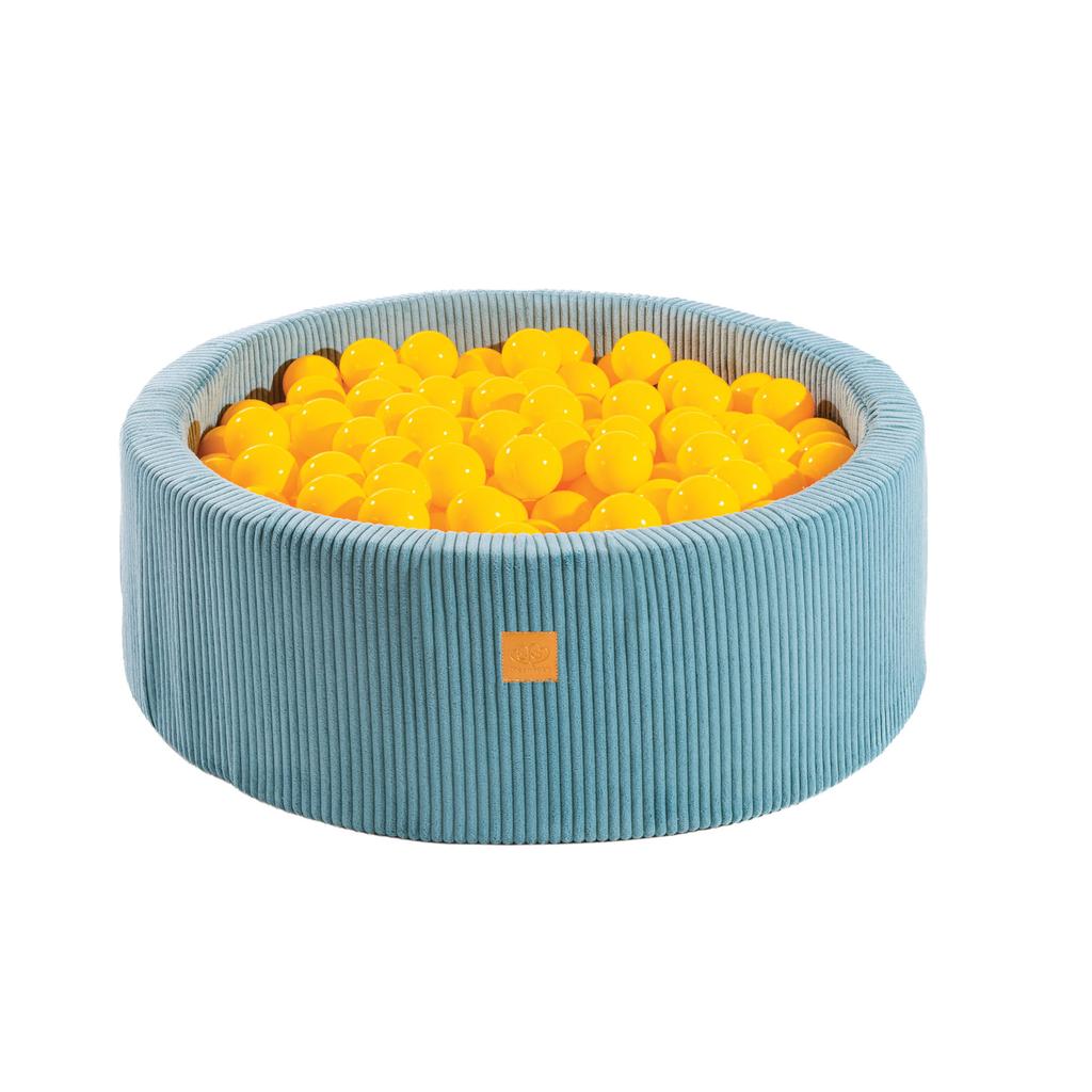 Runde Bällebad MeowBaby® 90x30cm mit 200 Bällen, Cord, Türkis
