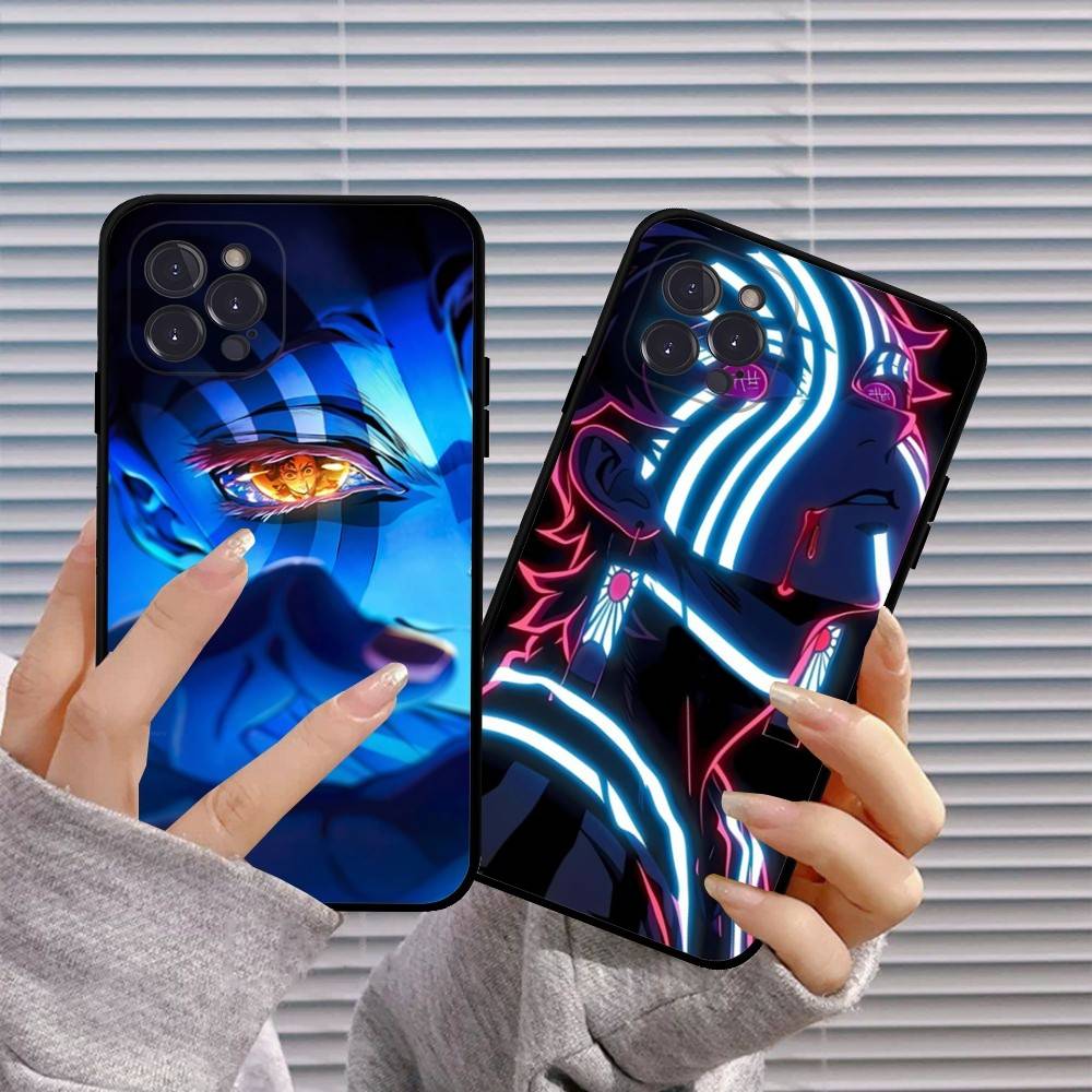 Popular Anime Akaza D-Demon S-Slayer Black Soft Phone Case For IPhone 16 15 14 13 11 12 17 Pro Max Mini Plus