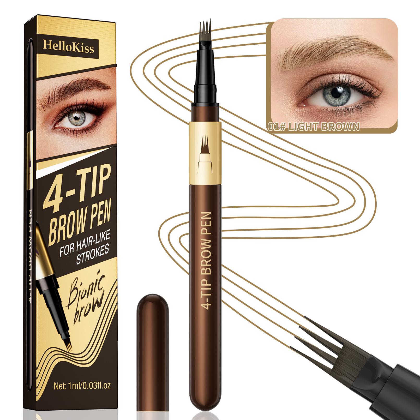 Liquid Four-Pronged Eyebrow Pencil, Waterproof, Sweat-Proof And Quick-Drying Simulated Wild Eyebrow Pencil. 1ml