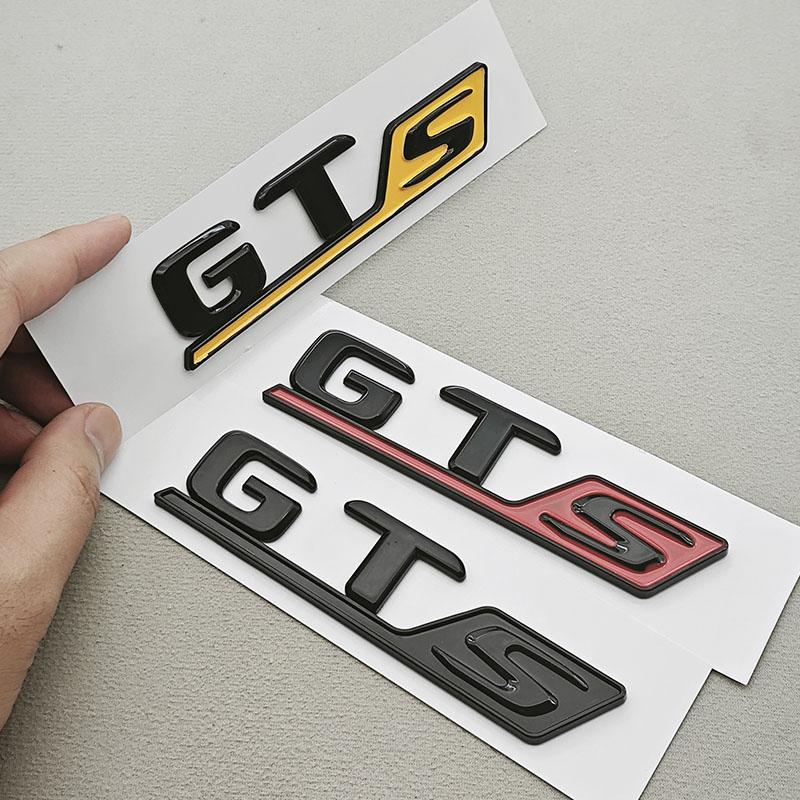 NEW 3D ABS Black Red Yellow Car Tail Marking Logo GTS Letters Rear Trunk Badge Emblem For Mercedes Benz GT Class GTS Accessory