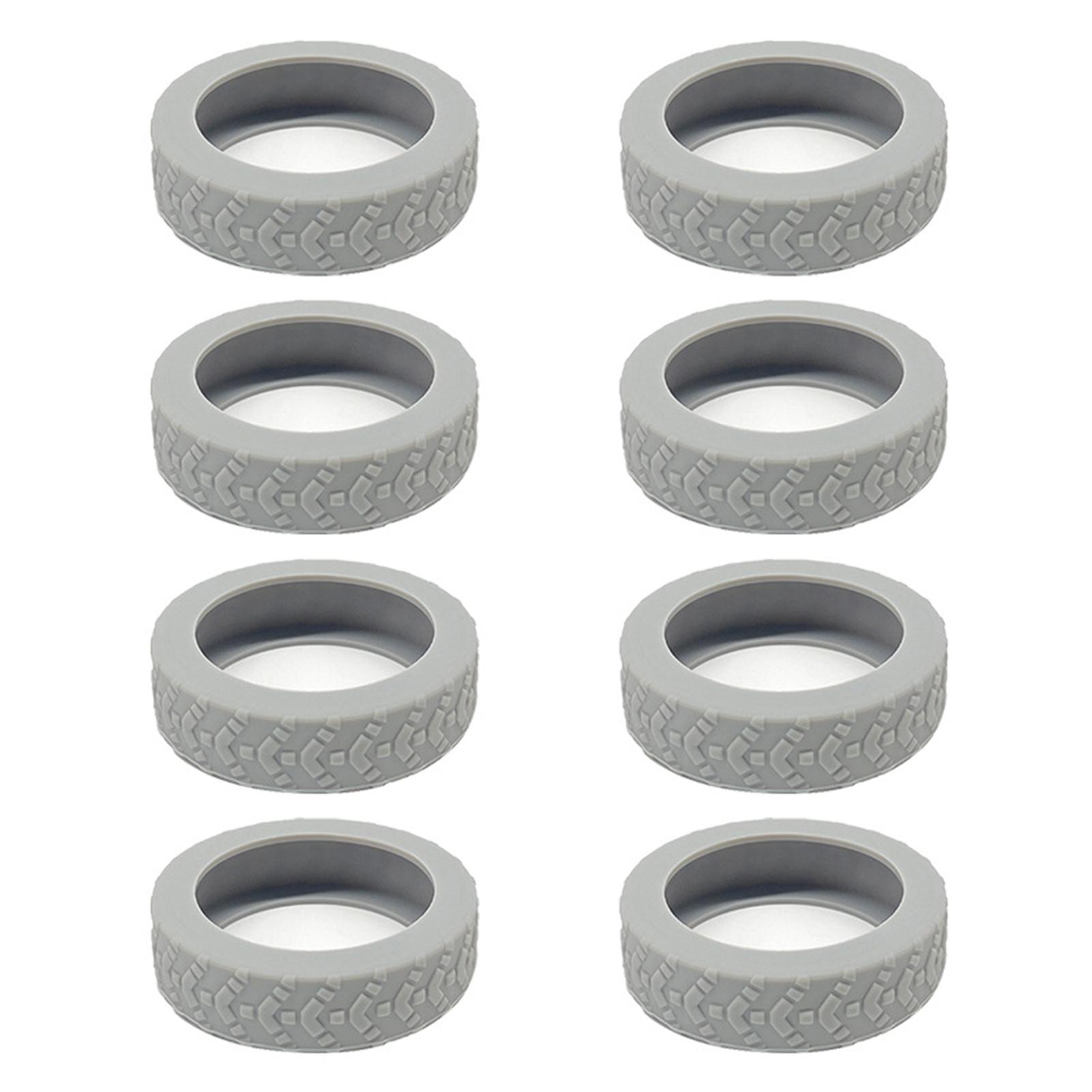 

8 шт. Универсальные колеса для чемодана, силиконовые износостойкие ролики для тележки, колесики для чемодана серый