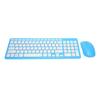 96 Key Wireless Keyboard Mouse Combo 10 Meters Transmission Fade Resistant Keyboard Mouse Combo with Nonslip Mat Blue