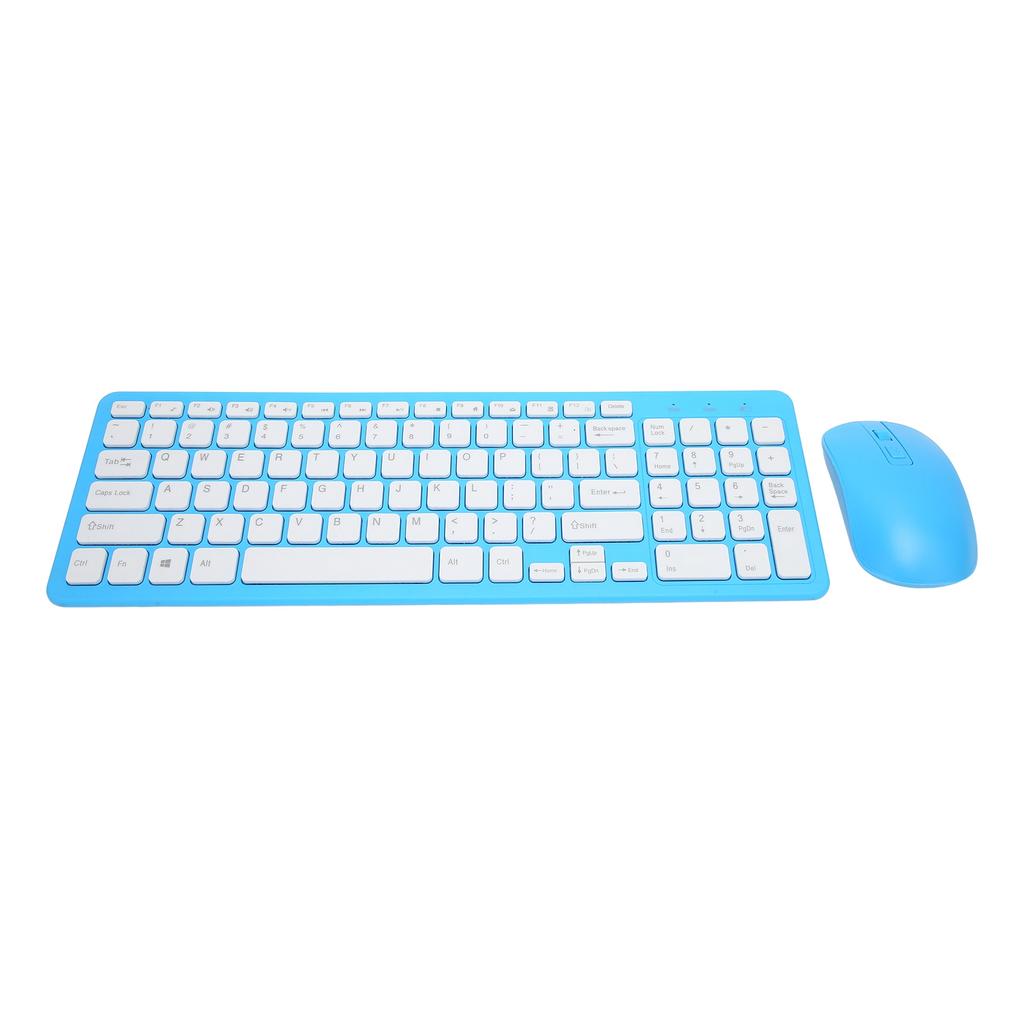 96 Key Wireless Keyboard Mouse Combo 10 Meters Transmission Fade Resistant Keyboard Mouse Combo with Nonslip Mat Blue