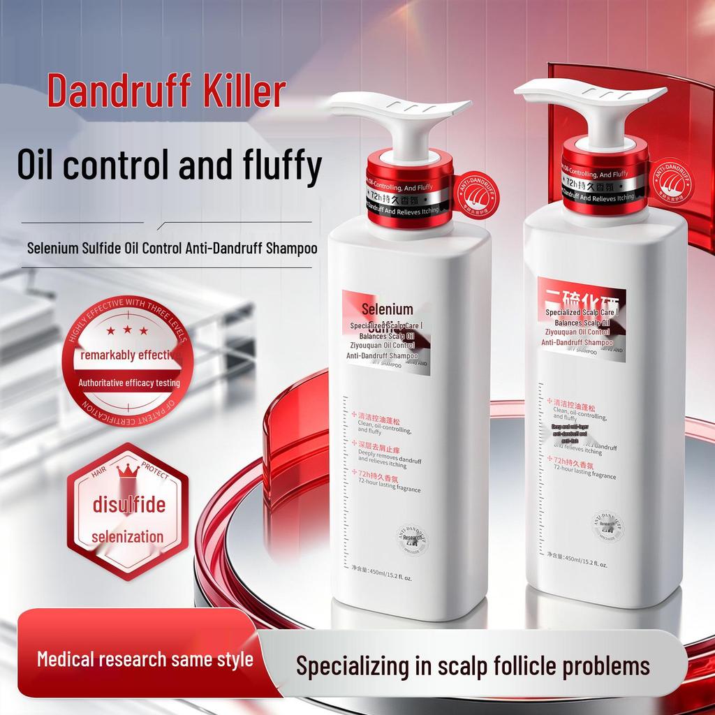 Selenium Sulfide Anti-Dandruff & Anti-Itch Volumizing Shampoo with Amino Acids & Long-lasting Fragrance