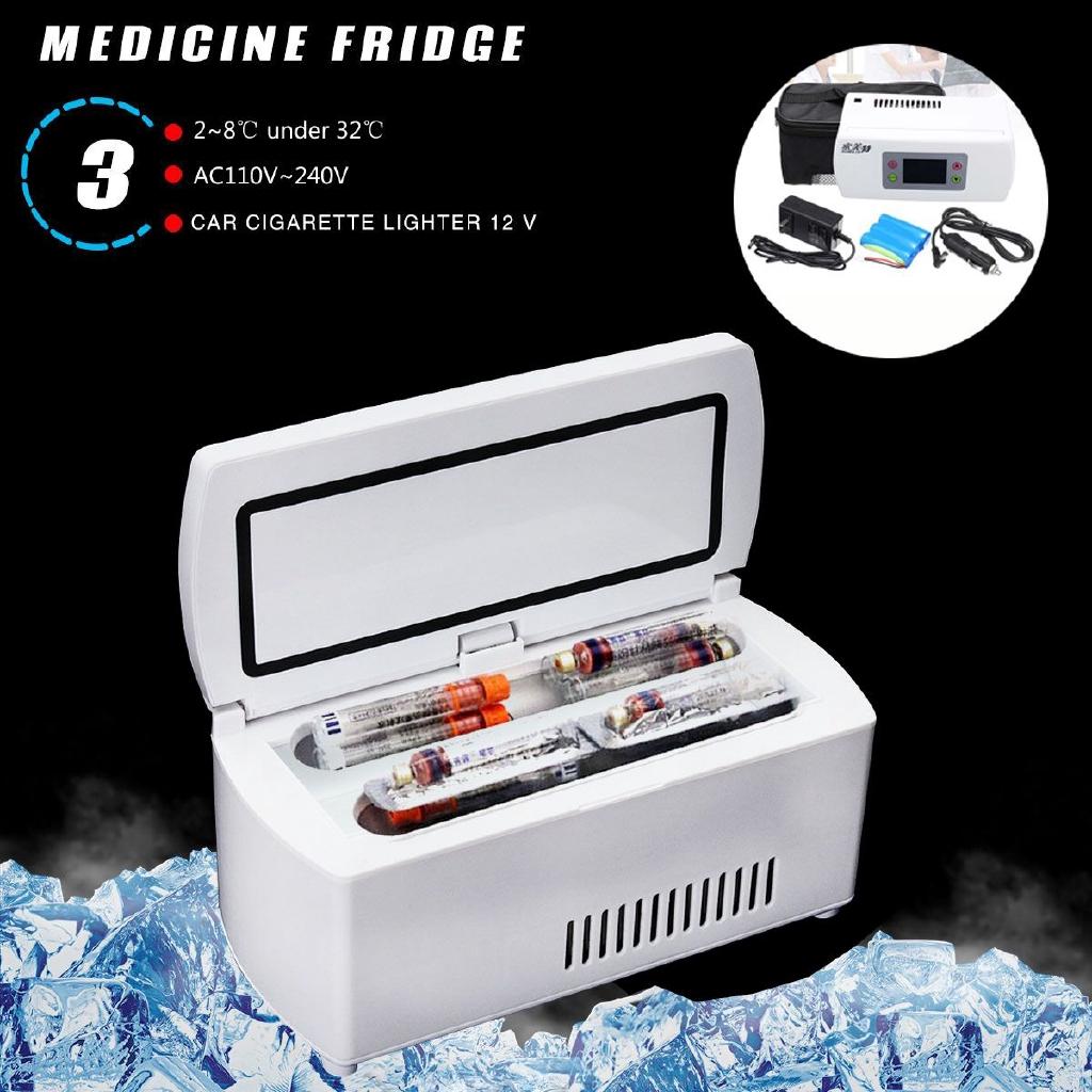 9W Portable Medicine Travel Freezer Diabetic Insulin Cooler Mini Fridge Case Box For car travel and home use Stored