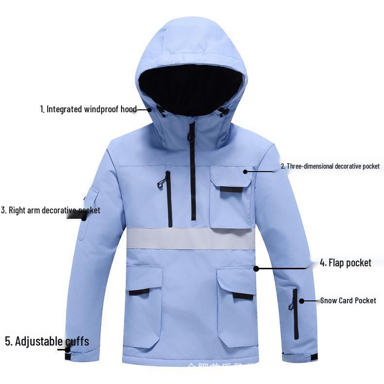 Winter Ski Suit Set: Unisex Windproof & Waterproof Snowboard Outfit for Couples
