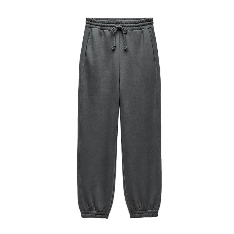 Spring New Arrival Basic Style Cotton Blended Hooded Sweatshirt 3199629 High Waist Flannel Jogger Pants 3199630