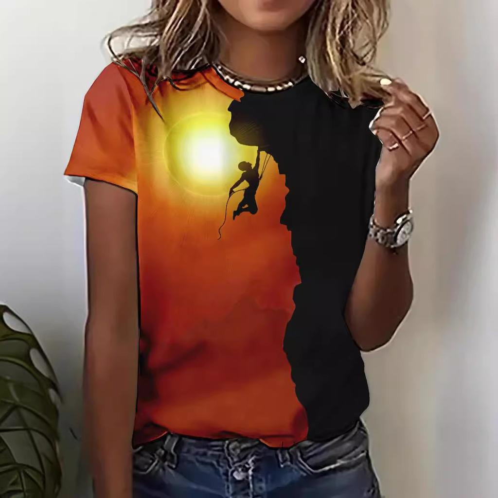 Short Sleeve Plus Size 3d Printed T Shirt for Women Tops