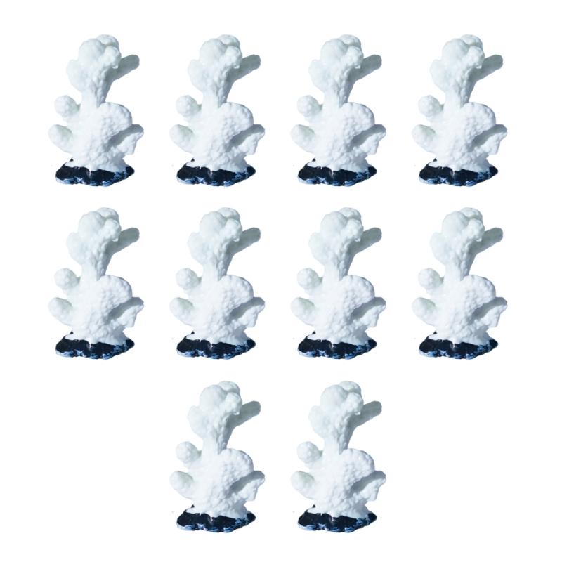 10pcs Colorful Artificial Corals Reef Decoration Simulation Corals Landscape for Bettas Fish Tanks Lovely Styles