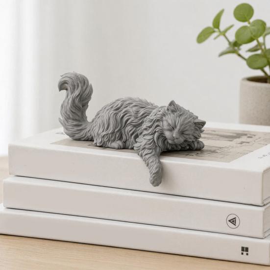 Carina Statuetta di Gatto Decorazione Monitor Computer, Gatto Piccolo Stampato in 3D Ornamento per Cruscotto Auto, Specchietto Retrovisore Auto, Accessorio da Scrivania