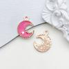 1pcs Rose Red Oil Drop Pendant Through The Alloy Earrings Diy Handmade Homemade Accessories Materials Multiple Styles