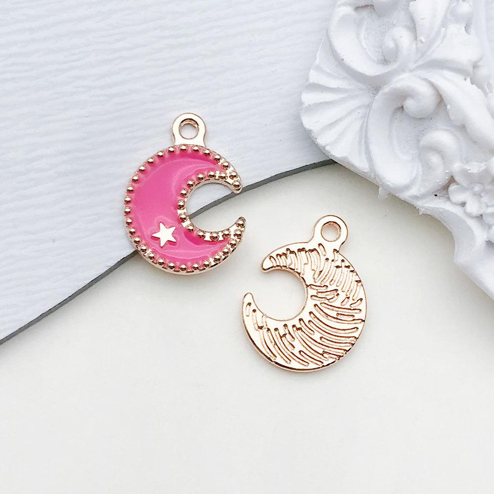1pcs Rose Red Oil Drop Pendant Through The Alloy Earrings Diy Handmade Homemade Accessories Materials Multiple Styles