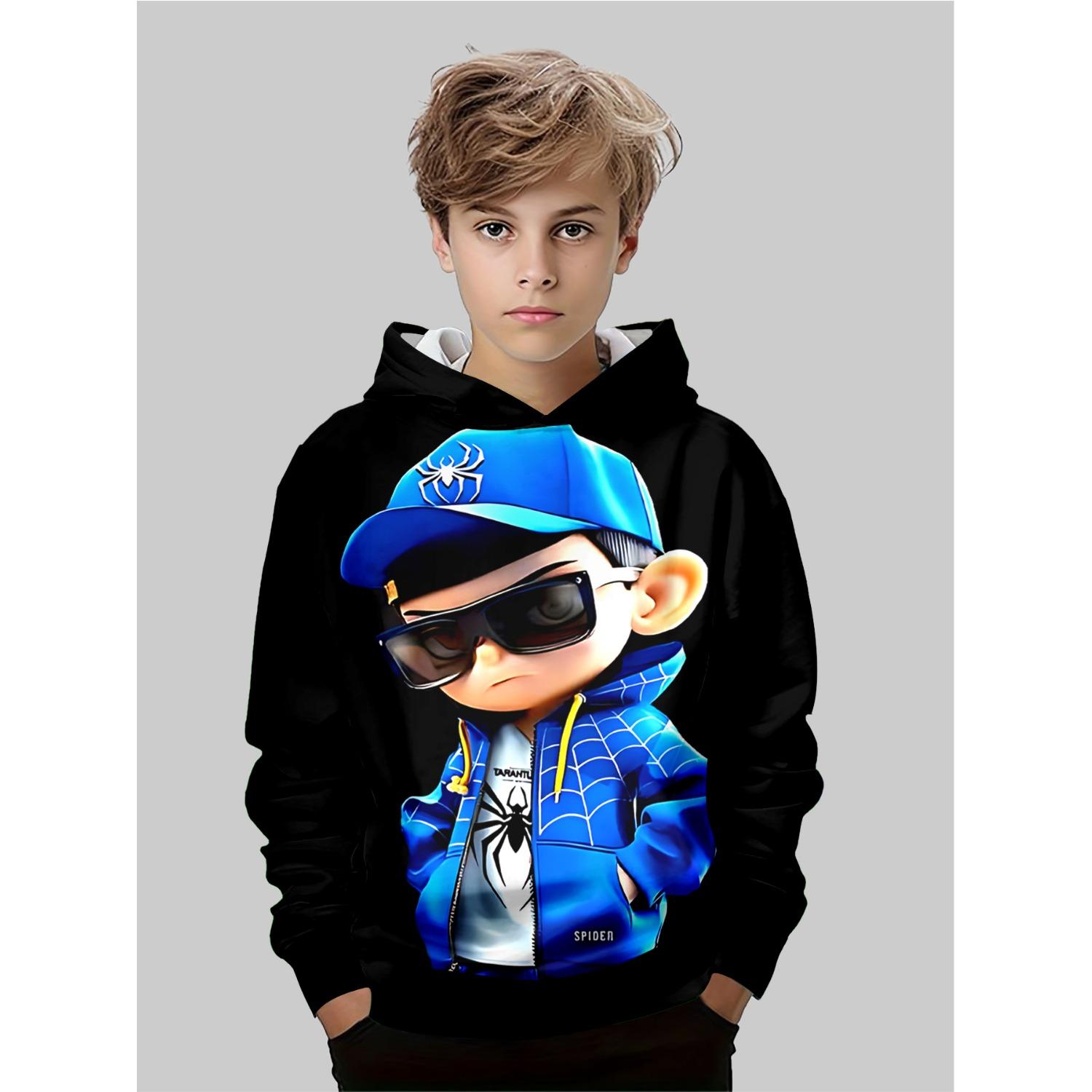 

Новое аниме худи, 3D мультяшная детская одежда для мальчиков и девочек, осенняя одежда с длинным рукавом, подходит для детей в возрасте 5-14 лет 13-14Y