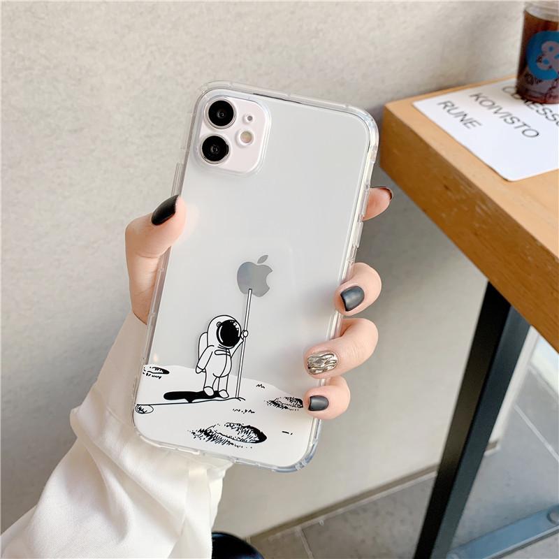Space astronaut iPhone14promax mobile phone case all-inclusive Apple 15 Pro protective case transparent 13 soft case