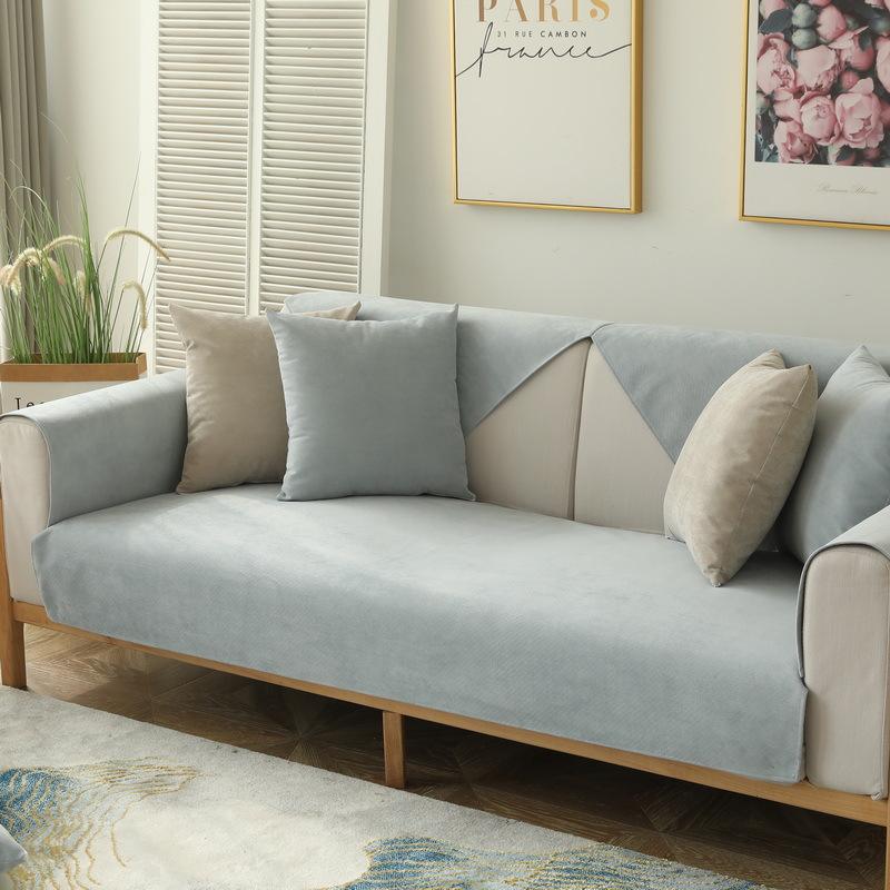 Waterproof Sofa Cushion, Anti-Cat Scratch, Universal Non-Slip In All Seasons, Modern Simple Solid Color Pet Urine Sofa Cover, Backrest Towel