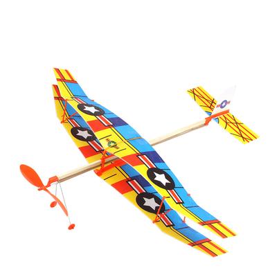 DIY Hand Throw Glider Planes Elastic Rubber Band Powered Flying Airplane Plane Glider Assembly Toys