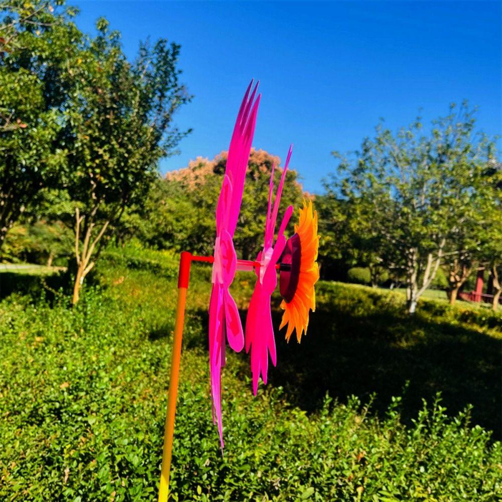 Piquet Moulin à Vent Tournesol PVC Debout Pelouse Fleur Moulinet Extérieur Fête Pique-Nique Décor