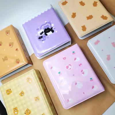 Classeur de cartes Kpop pour 36 cartes, livre de cartes de visite, porte-cartes photo, album photo d'ours mignon, étui de rangement pour photos creuses en forme de cœur d'amour de 3 pouces