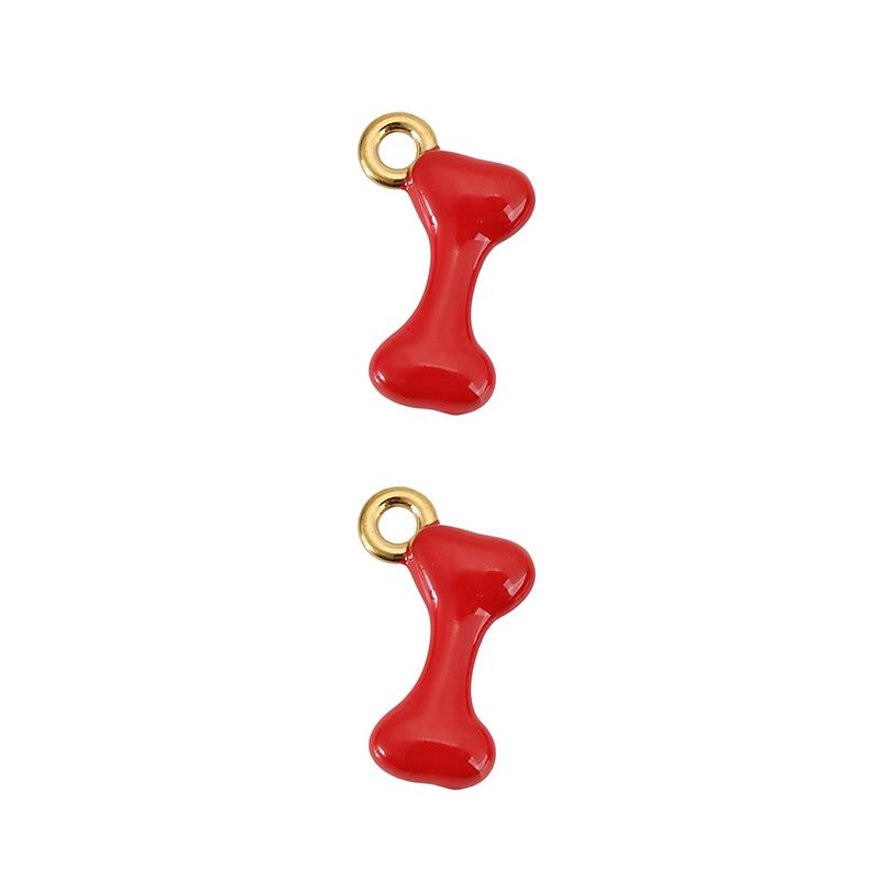 

2pcs PVD Never Fade Stainless Steel Bone Bracelet Charms Lot 6x14mm Necklace Pendants Charms for DIY Making Jewelry Findings