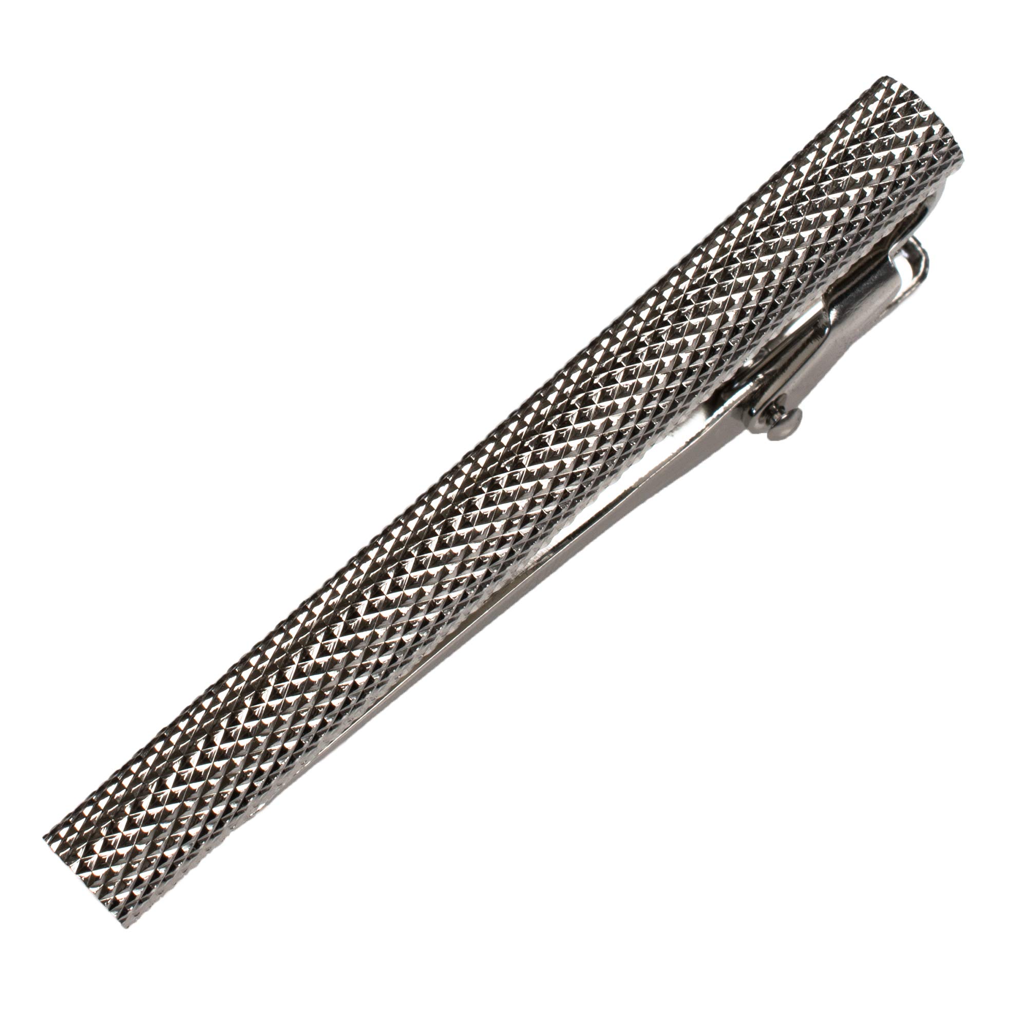 

Галстучный зажим Tabarat из латуни с насечкой и зажимами-крокодилами, мужской, Япония, (Серебряный)