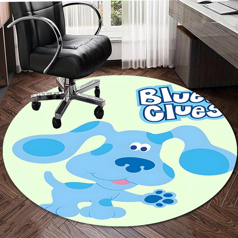 1pc Pistas da Blue Blue’s Clues4 Design Printed Area Round Carpet for Bedroom Living Room Home Decor Rugs Mat Non Slip Mat Rug for Bedside